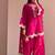 Rani pink embroidery chanderi cotton full stitched farshi salwar suit set