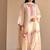 Off white embroidery chanderi cotton full stitched farshi salwar suit set