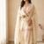 Off white embroidery chanderi cotton full stitched farshi salwar suit set