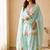 Sky blue embroidery chanderi cotton full stitched farshi salwar suit set