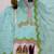 Sky blue embroidery chanderi cotton full stitched farshi salwar suit set