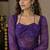 Purple embroidery faux georgette full stitched sarara plazo suit set