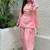 Pink embroidery chanderi cotton full stitched sarara plazo suit set