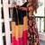 Black embroidery silk full stitched anarkali suit