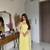 Yellow embroidery faux georgette full stitched anarkali suit