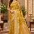 sangam prints mustard yellow satin woven work traditional saree