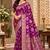sangam prints deep magenta satin woven work traditional saree