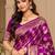 sangam prints deep magenta satin woven work traditional saree
