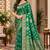 sangam prints emerald green satin woven work traditional saree