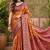 sangam prints dusty rose brown soft silk blend woven work traditional saree
