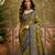sangam prints olive green soft silk blend woven work traditional saree