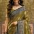 sangam prints olive green soft silk blend woven work traditional saree