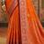 sangam prints bright orange soft silk blend woven work traditional saree