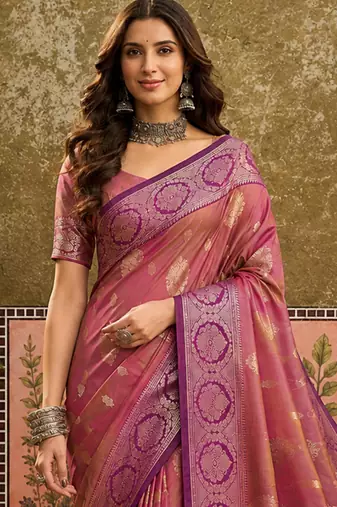 sangam prints mustard gold soft silk blend woven work traditional saree
