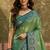 sangam prints green soft silk blend woven work traditional saree