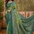 sangam prints green soft silk blend woven work traditional saree