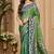 sangam prints green soft silk blend woven work traditional saree