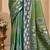 sangam prints green soft silk blend woven work traditional saree