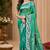 sangam prints emerald green soft silk blend woven work traditional saree