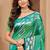 sangam prints emerald green soft silk blend woven work traditional saree