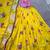 Women Yellow Floral Georgette Lehenga Choli Set with Pink Handwork Blouse Piece