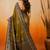 sangam prints olive green soft silk blend woven work traditional saree