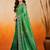 sangam prints emerald green soft silk blend woven work traditional saree