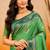 sangam prints emerald green soft silk blend woven work traditional saree