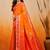 sangam prints bright orange soft silk blend woven work traditional saree