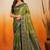 sangam prints green soft silk blend woven work traditional saree