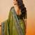 sangam prints green soft silk blend woven work traditional saree