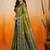 sangam prints green soft silk blend woven work traditional saree