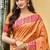 sangam prints peach orange assam silk blend woven work traditional saree