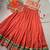 Women Rust Orange Chanderi Pleated Lehenga Choli with Gamthi Work Koti Jacket -  Free Size