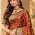 sangam prints burnt copper silk blend woven work traditional saree