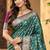 sangam prints peacock green silk blend woven work traditional saree