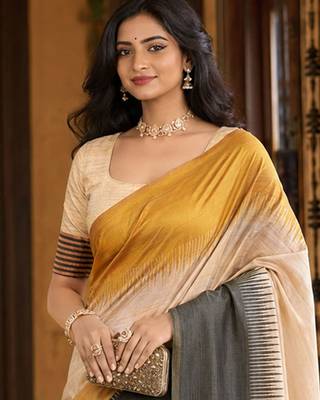 sangam prints mustard yellow slub silk blend woven work traditional saree 2
