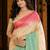 sangam prints cream mint green slub silk blend woven work traditional saree