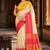 sangam prints ivory coral pink slub silk blend woven work traditional saree