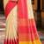 sangam prints ivory coral pink slub silk blend woven work traditional saree