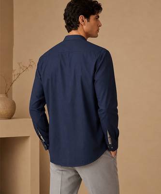 Blue grey malai cotton shirt 2