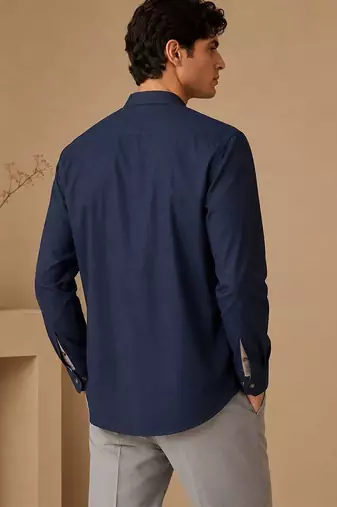 Blue grey malai cotton shirt