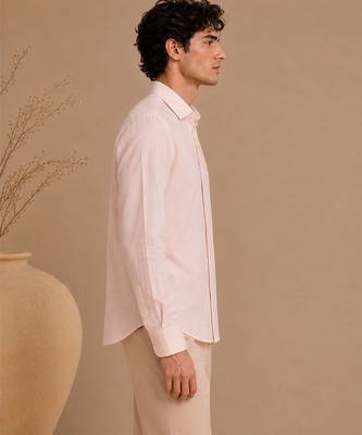 Baby pink threaded bemberg silk shirt 3