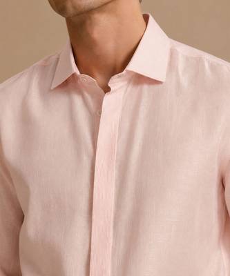 Baby pink threaded bemberg silk shirt 4