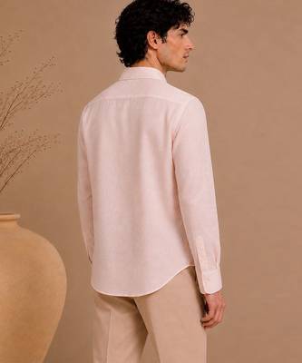 Baby pink threaded bemberg silk shirt 5