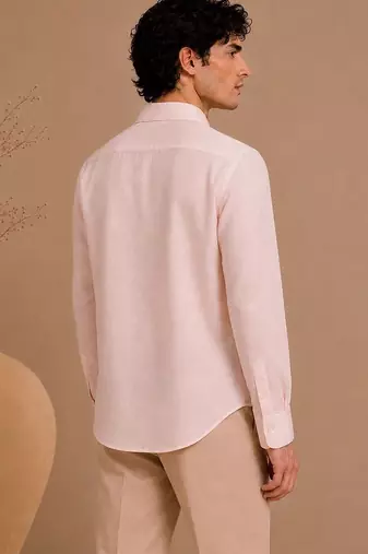 Baby pink threaded bemberg silk shirt