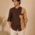 Brown beige malai cotton shirt