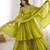 Women green silk embroidery work detailing kurta set with dupatta