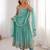 Women rama blue gorgette embroidery work detailing kurta set with dupatta