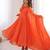 Women orange gorgette embroidery work detailing kurta set with dupatta